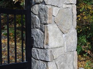 RockPile Gallery: Exterior stone driveway gate posts