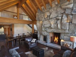 RockPile Gallery: Custom stone fireplace in Whistler, BC