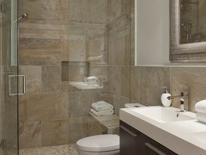 RockPile Gallery: Tile shower in bathroom